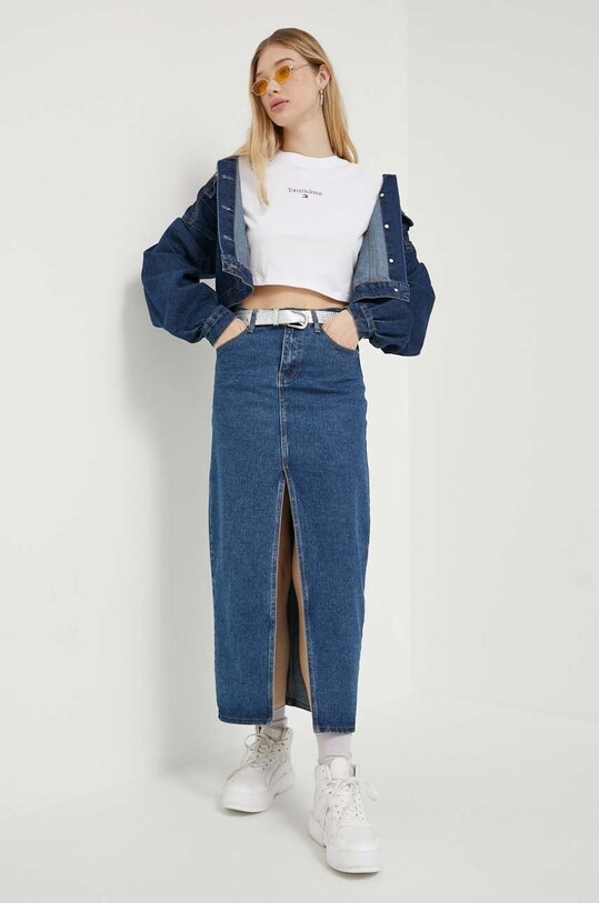 Бавовняний лонгслів Tommy Hilfiger DW0DW15443.PPYX білий SS23