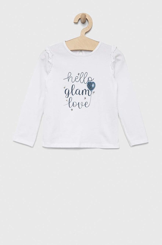 Birba&Trybeyond longsleeve bawełniany niemowlęcy nadruk biały 999.64068.00.74.98