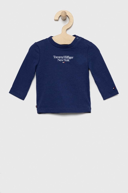 Kojenecké tričko s dlouhým rukávem Tommy Hilfiger s elastanem námořnická modř KN0KN01570.PPYX