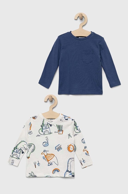 OVS longsleeve niemowlęcy 2-pack nadruk biały 1699118.Boy.9.36months.