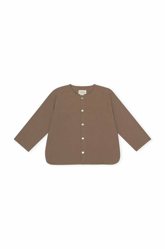 Konges Sløjd camasa de bumbac pentru copii lung maro KS4441