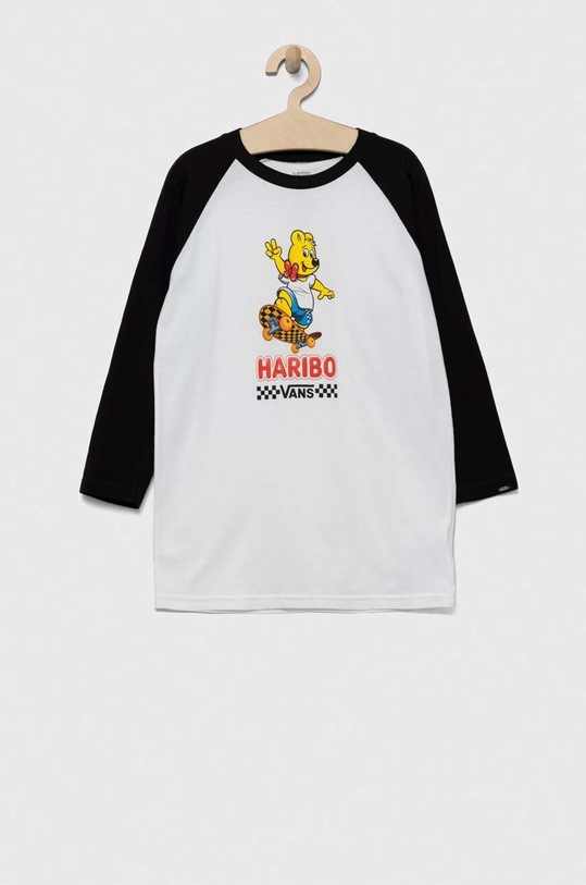 Vans longsleeve bawełniany dziecięcy x Haribo nadruk biały VN00086RYB2