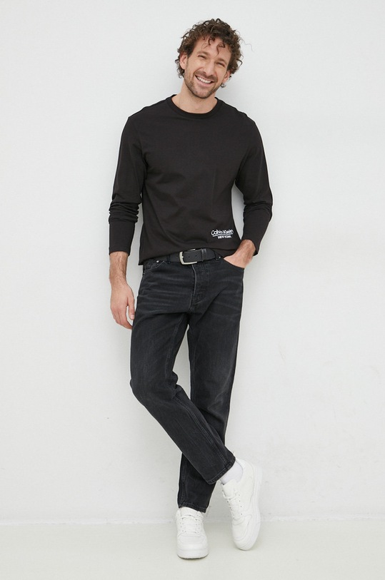 Calvin Klein longsleeve bawełniany K10K110794.PPYX czarny SS23