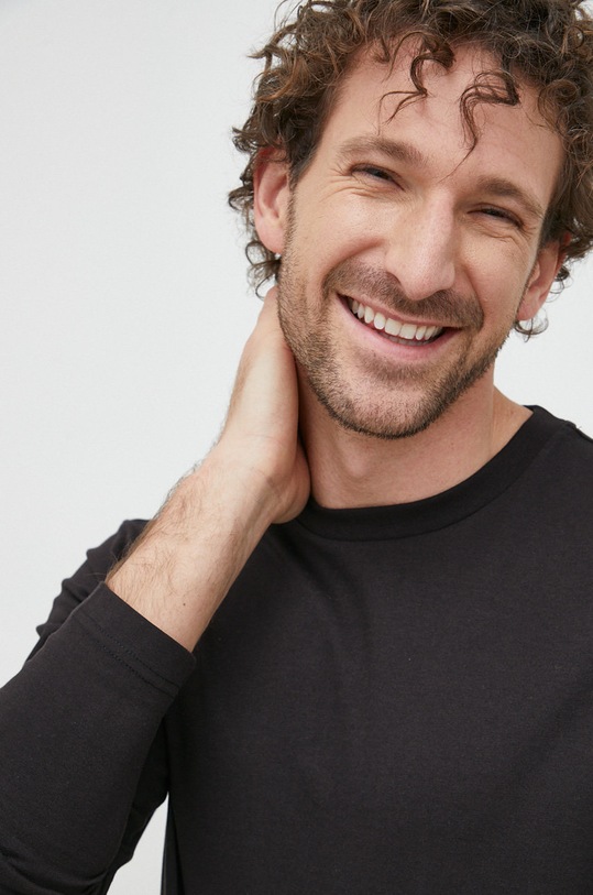 Calvin Klein longsleeve bawełniany czarny K10K110794.PPYX