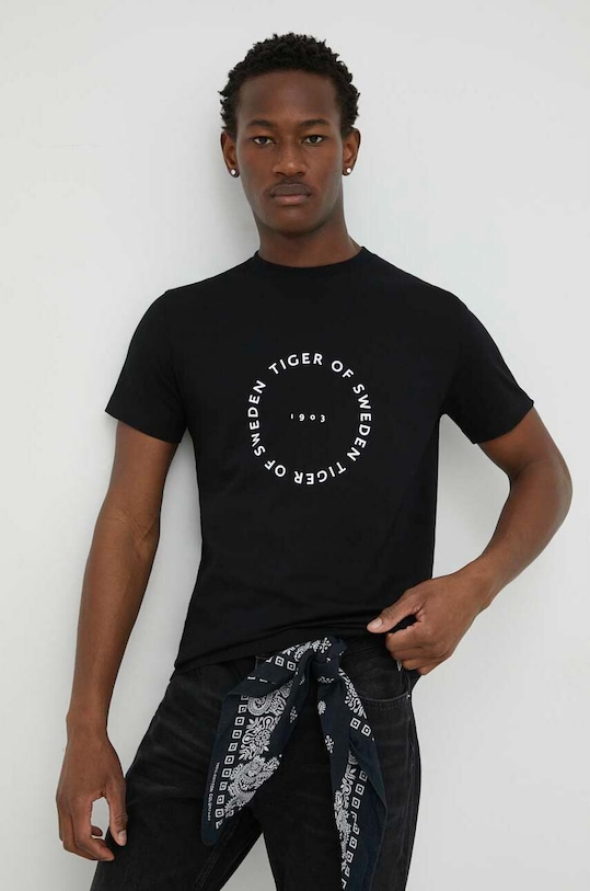 Tiger Of Sweden t-shirt bawełniany czarny T65617026