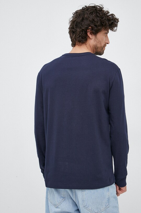 Bavlněné tričko s dlouhým rukávem Polo Ralph Lauren 710671467 námořnická modř AW24