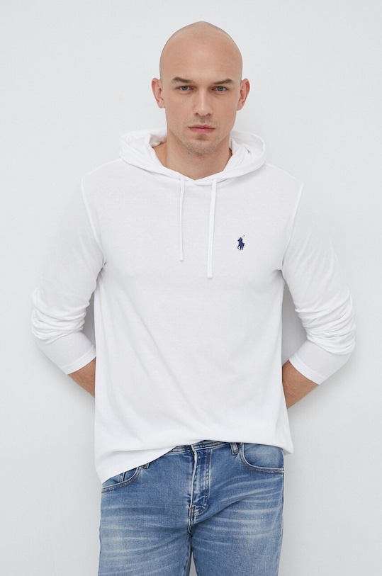 Polo Ralph Lauren longsleeve din bumbac uni alb 710847203