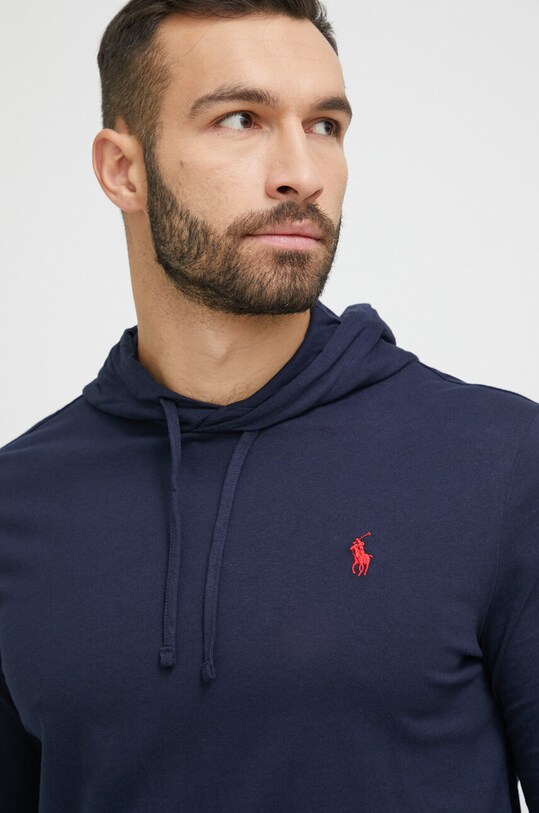 Βαμβακερή μπλούζα με μακριά μανίκια Polo Ralph Lauren κανονικό σκούρο μπλε 710847203
