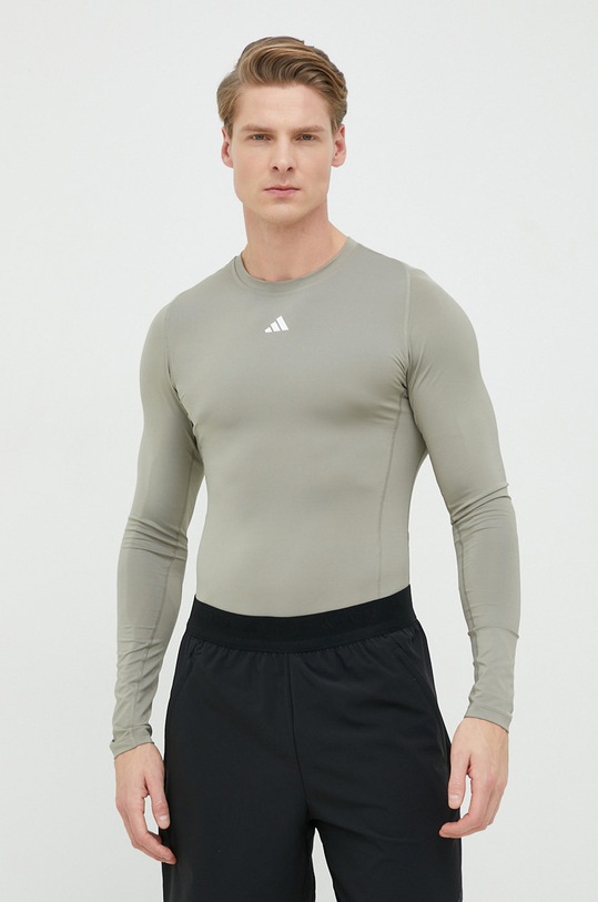 Блуза с дълги ръкави за трениране adidas Performance вталена зелен IC2157