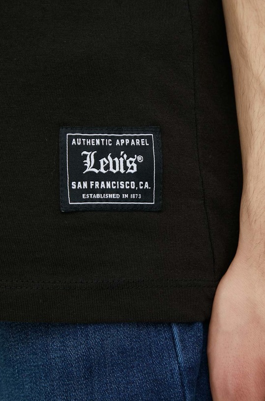 Bombažna majica z dolgimi rokavi Levi's A1849.0004 črna