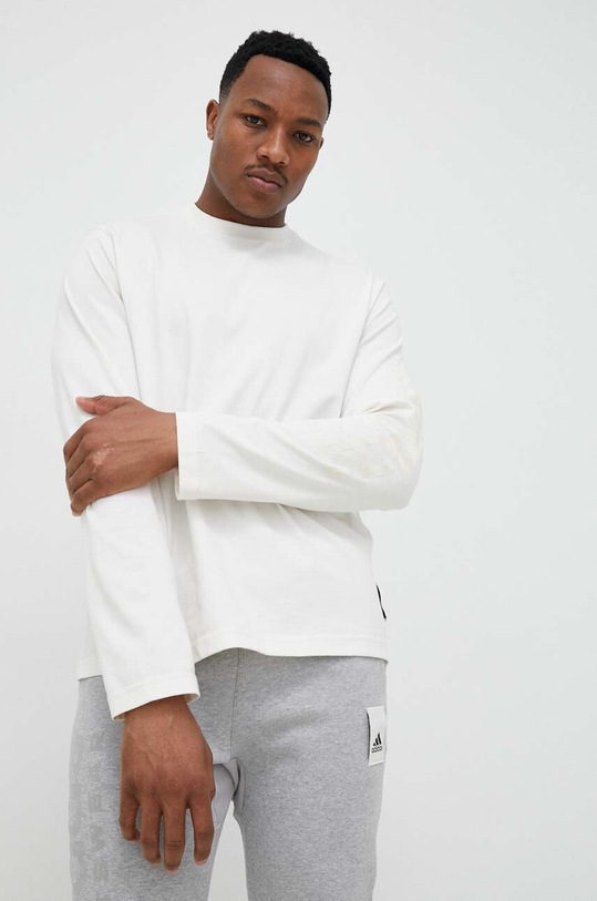 adidas longsleeve bawełniany bawełna beżowy IA9350