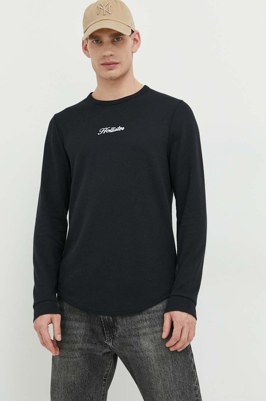 Hollister Co. hosszú ujjú aplikációval fekete KI324.3031.900