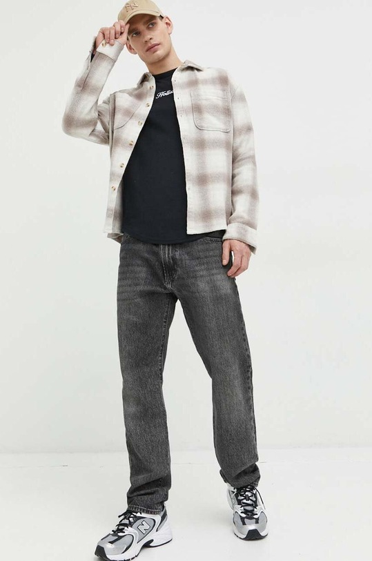 Tričko s dlhým rukávom Hollister Co. KI324.3031.900 čierna SS23