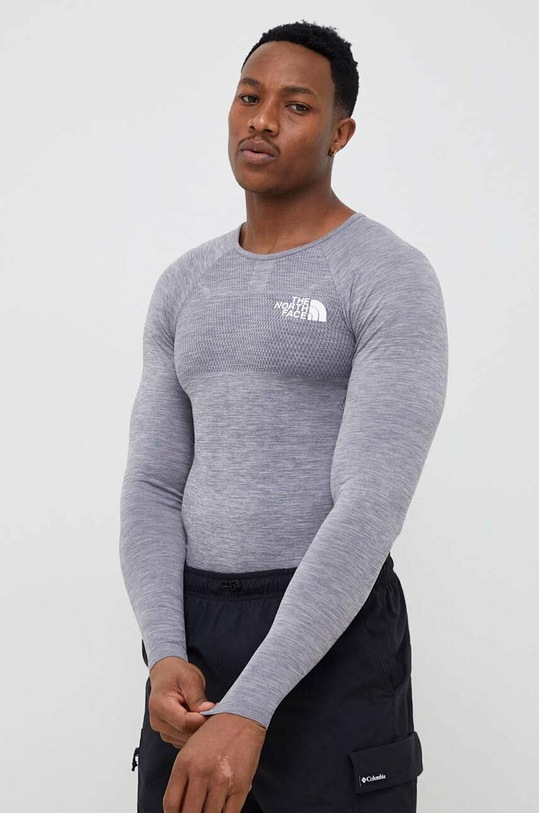 The North Face longsleeve sportowy Mountain Athletics okrągły szary NF0A858FDV91