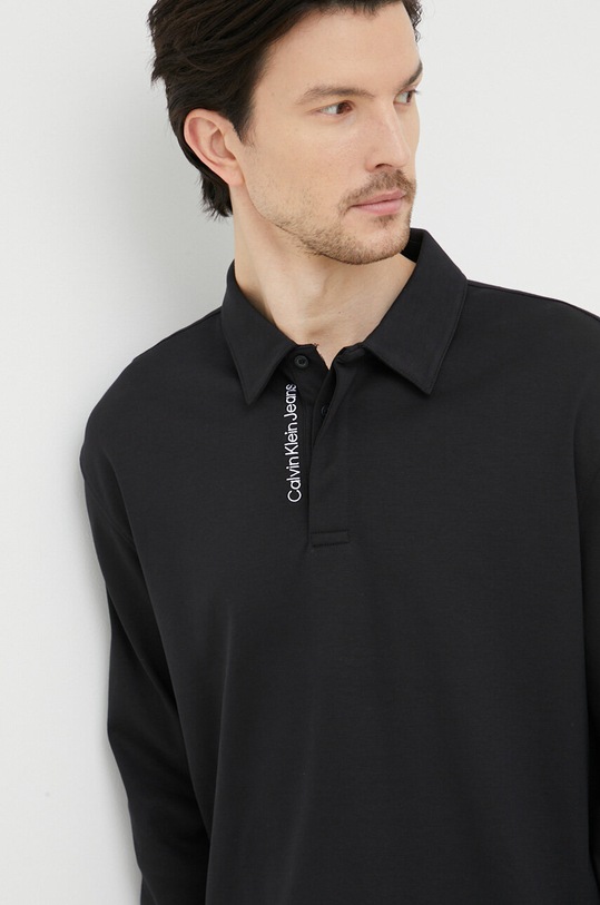 Calvin Klein Jeans longsleeve bawełniany czarny J30J322852.PPYX