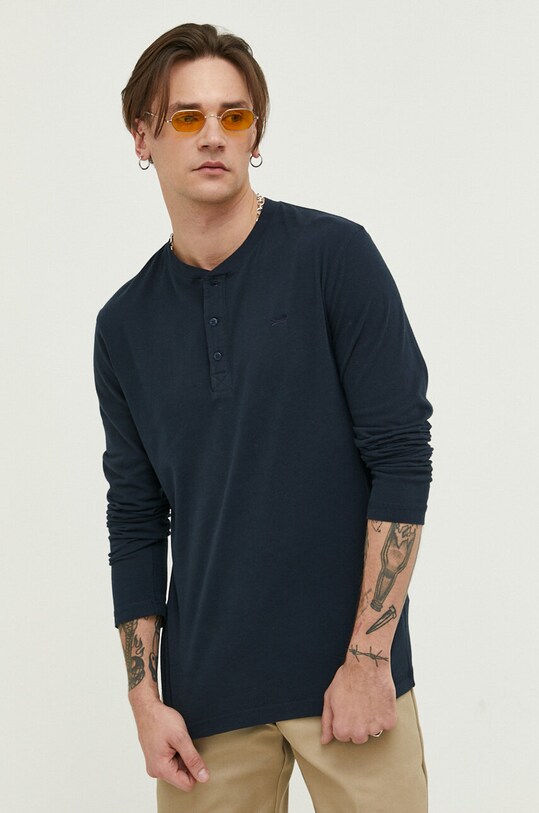 Superdry longsleeve bawełniany bawełna granatowy M6010729A.98T