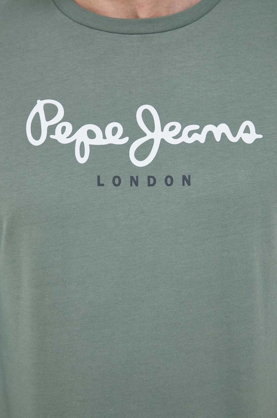 Bavlněné tričko s dlouhým rukávem Pepe Jeans Eggo zelená PM508209.674