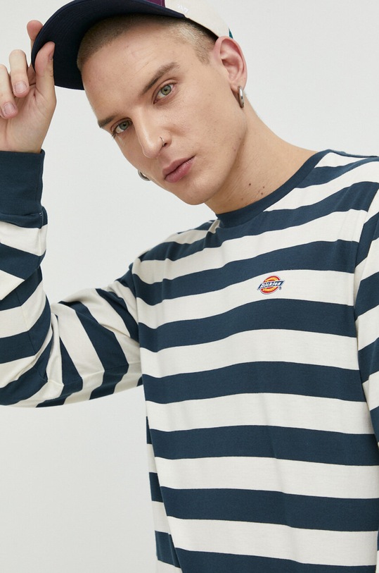 Бавовняний лонгслів Dickies темно-синій DK0A4YFYAF01