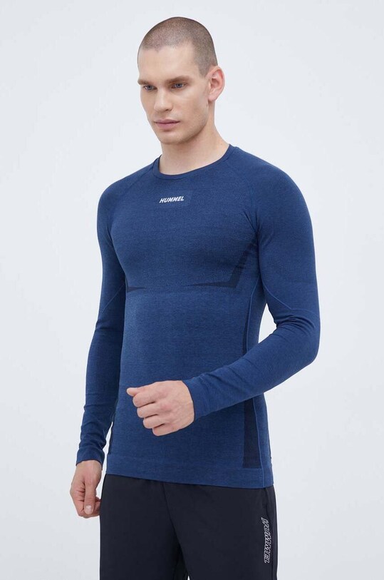 Tréningové tričko s dlhým rukávom Hummel Mike modrá 213759