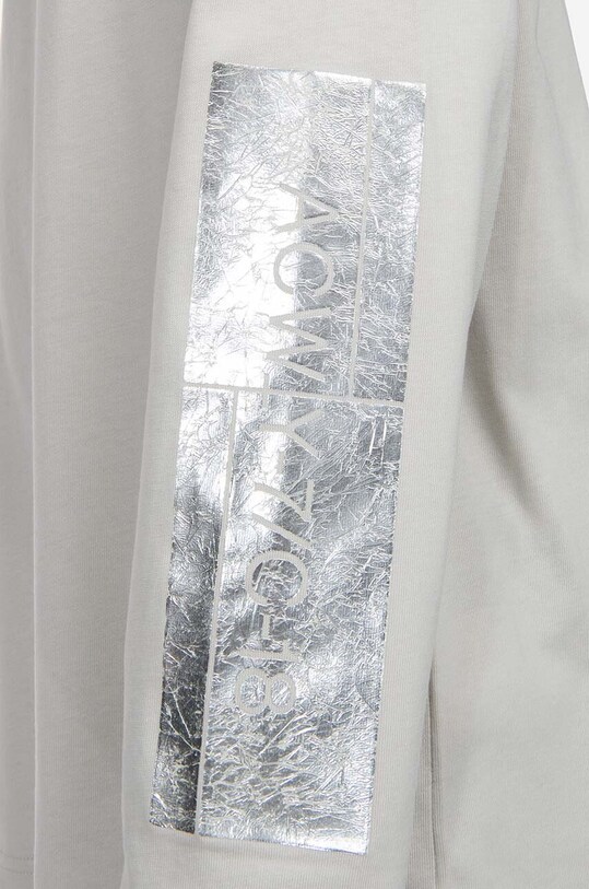 Хлопковый лонгслив A-COLD-WALL* Foil Grid LS T-Shirt серый ACWMTS111