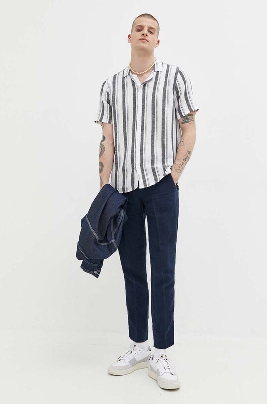 Hollister Co. lenvászon ing KI325.3090.105 fehér SS23