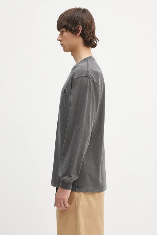 Хлопковый лонгслив Carhartt WIP L/S Nelson T-Shirt I029949.87GD. серый SS25