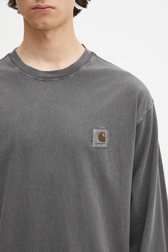 Хлопковый лонгслив Carhartt WIP L/S Nelson T-Shirt серый I029949.87GD.