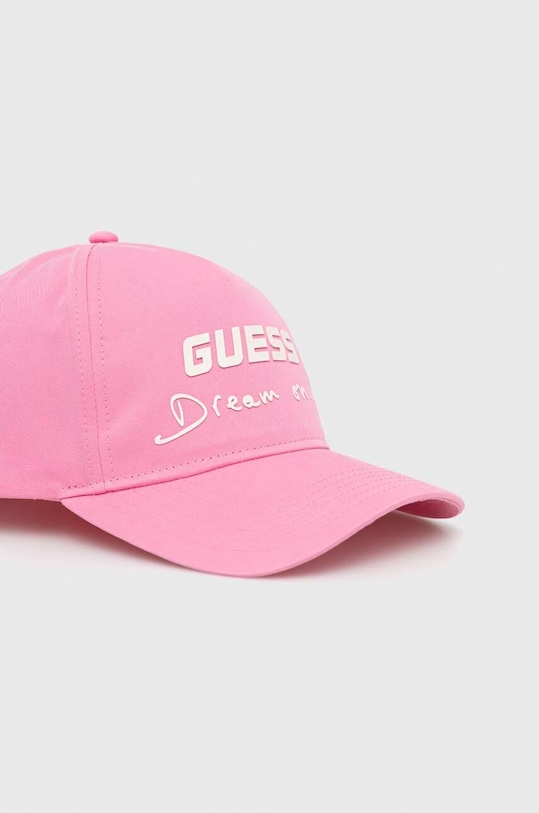 Guess czapka z daszkiem bawełniana różowy V3GZ01.WO08O
