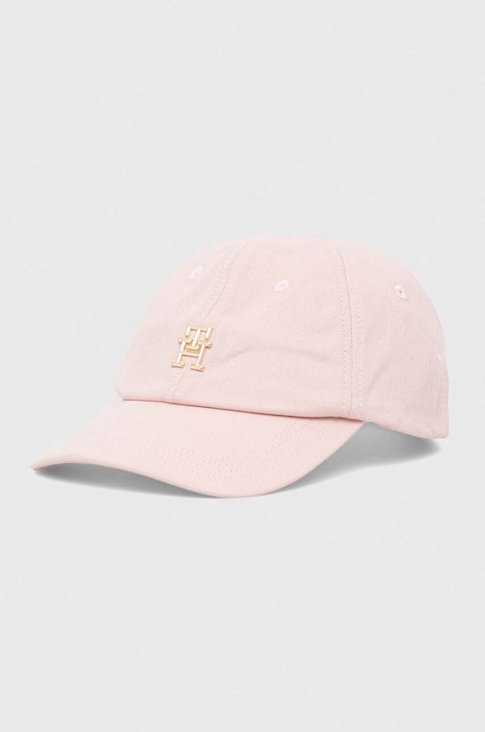 Tommy Hilfiger czapka z daszkiem bawełniana aplikacja różowy AW0AW14528.PPYX