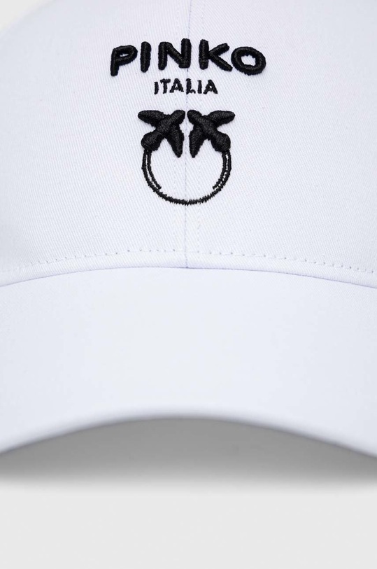 Akcesoria Pinko czapka z daszkiem bawełniana 100621.A0MB biały