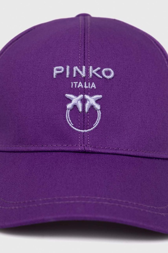 Akcesoria Pinko czapka z daszkiem bawełniana 100621.A0MB fioletowy