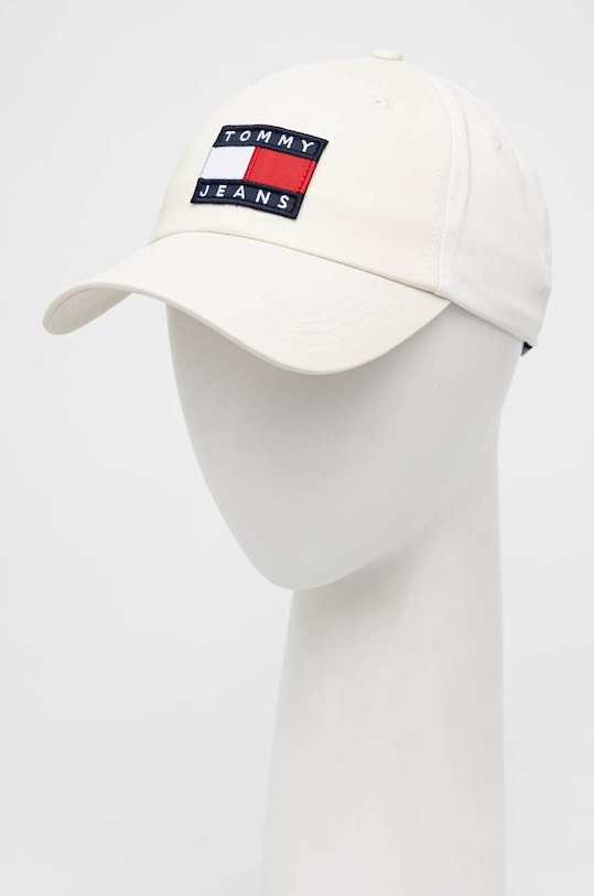 Tommy Jeans czapka z daszkiem bawełniana aplikacja biały AW0AW14601.PPYX