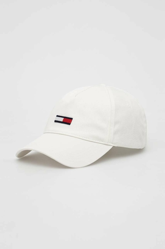 Tommy Jeans czapka z daszkiem bawełniana aplikacja biały AW0AW14594.PPYX