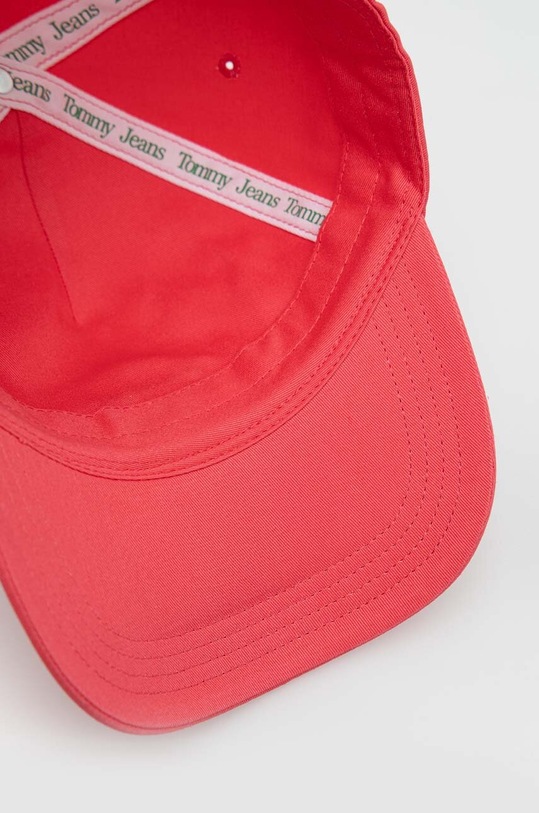 Βαμβακερό καπέλο του μπέιζμπολ Tommy Jeans ροζ AW0AW14594.PPYX