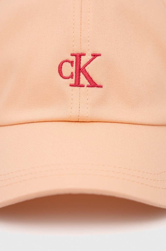 Calvin Klein Jeans czapka z daszkiem bawełniana dziecięca IU0IU00150.PPYX pomarańczowy SS23
