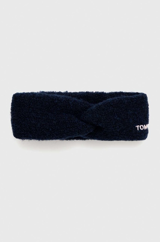 Detská vlnená čelenka Tommy Hilfiger vlna tmavomodrá AW0AW14041.PPYX