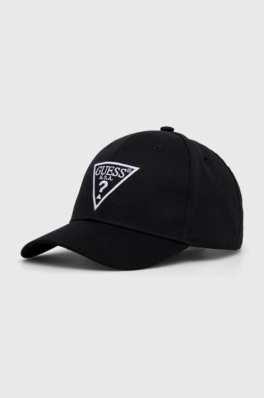Guess czapka z daszkiem bawełniana aplikacja czarny H3GZ01.WO08O.PPYX