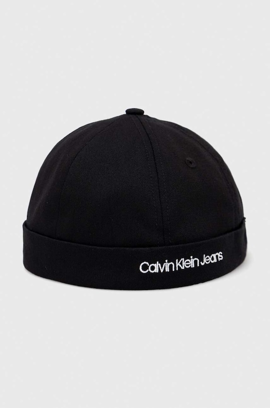 Calvin Klein Jeans czapka bawełniana dziecięca aplikacja czarny IU0IU00427.PPYX