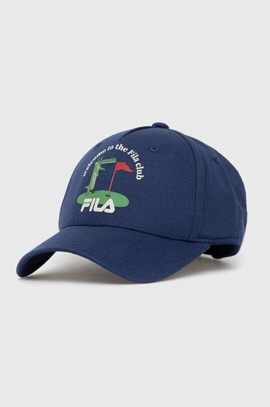Παιδικό βαμβακερό καπέλο μπέιζμπολ Fila στάμπα σκούρο μπλε FCK0013