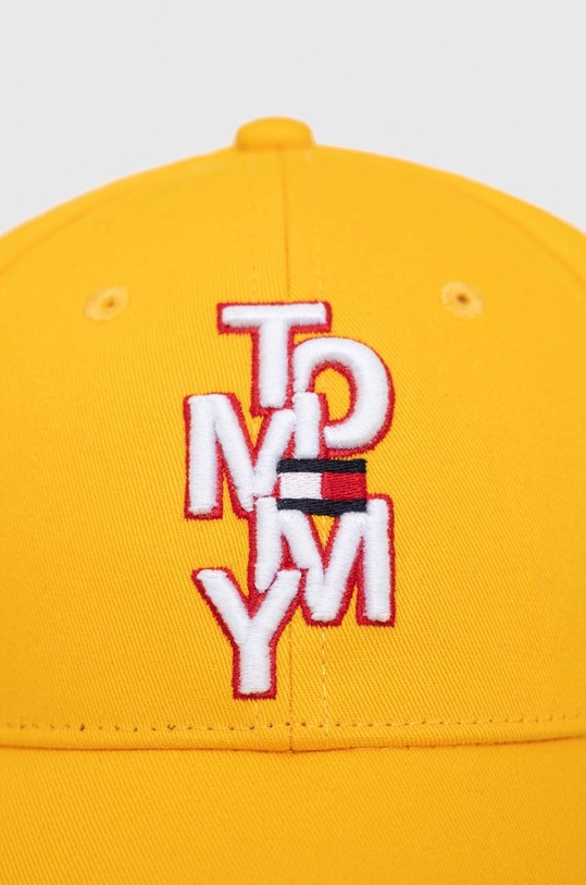 Chłopiec Tommy Hilfiger czapka z daszkiem bawełniana dziecięca AU0AU01600.PPYX żółty