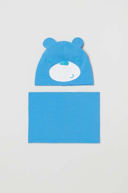 OVS czapka i komin dziecięcy aplikacja niebieski 1716363.9.36.M.Accessor