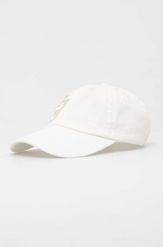 United Colors of Benetton czapka z daszkiem bawełniana dziecięca aplikacja biały 6G0QCA013.G.SEASONAL