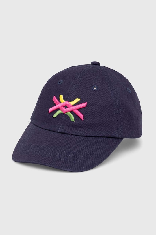 Otroška bombažna bejzbolska kapa United Colors of Benetton Bombaž mornarsko modra 6G0QCA01C.G.SEASONAL