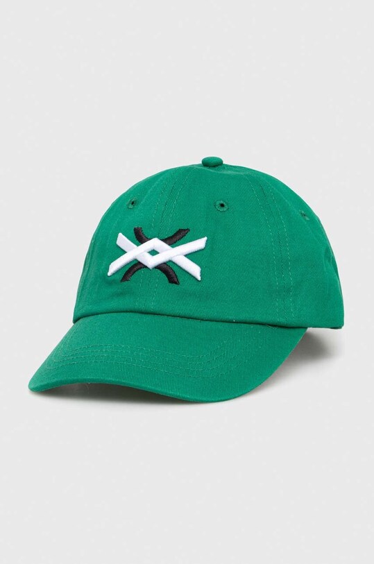 Dětská bavlněná kšiltovka United Colors of Benetton bavlna zelená 6G0QCA01C.G.SEASONAL