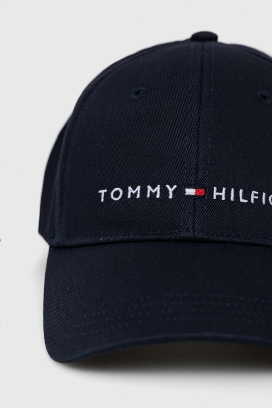 Pamučna kapa sa šiltom za bebe Tommy Hilfiger AU0AU01667.PPYX mornarsko plava SS23