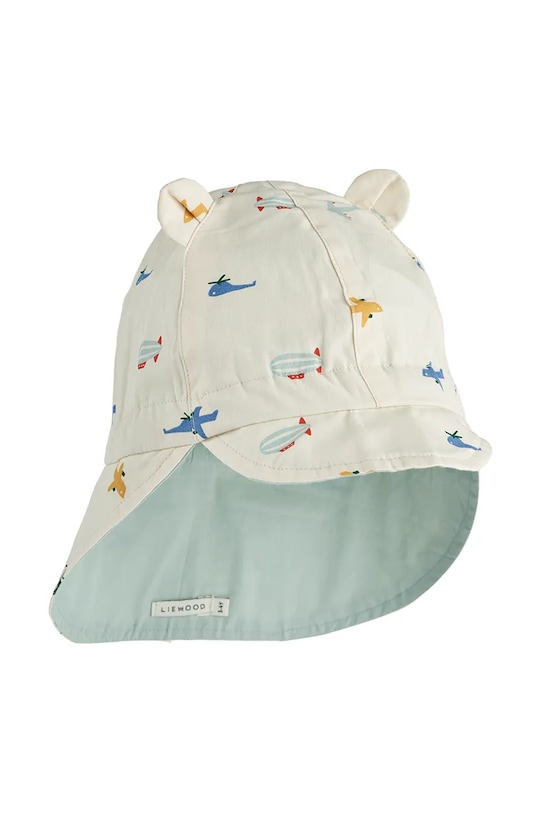 Детска памучна шапка с две лица Liewood изчистен тюркоазен LW17698