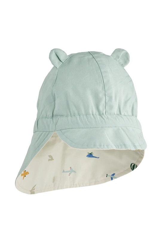 Детска памучна шапка с две лица Liewood LW17698 тюркоазен SS25