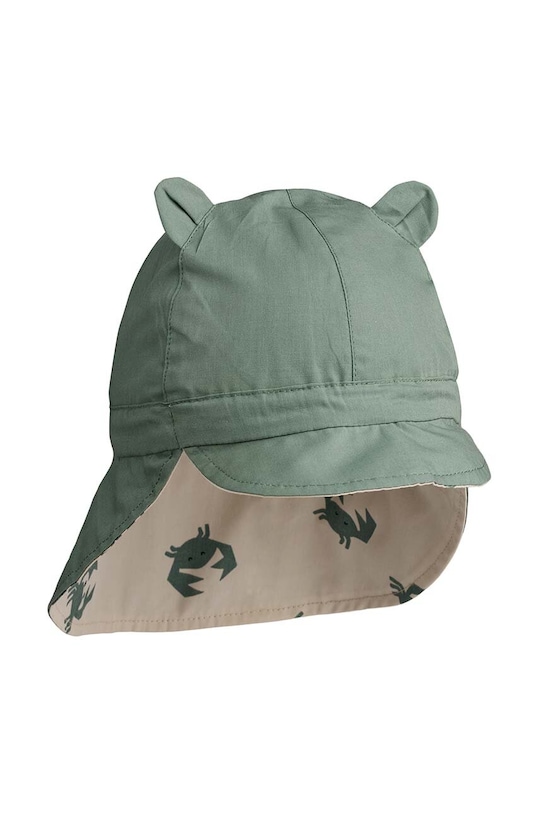 Двусторонняя хлопковая детская шапка Liewood LW17698 бирюзовый SS25