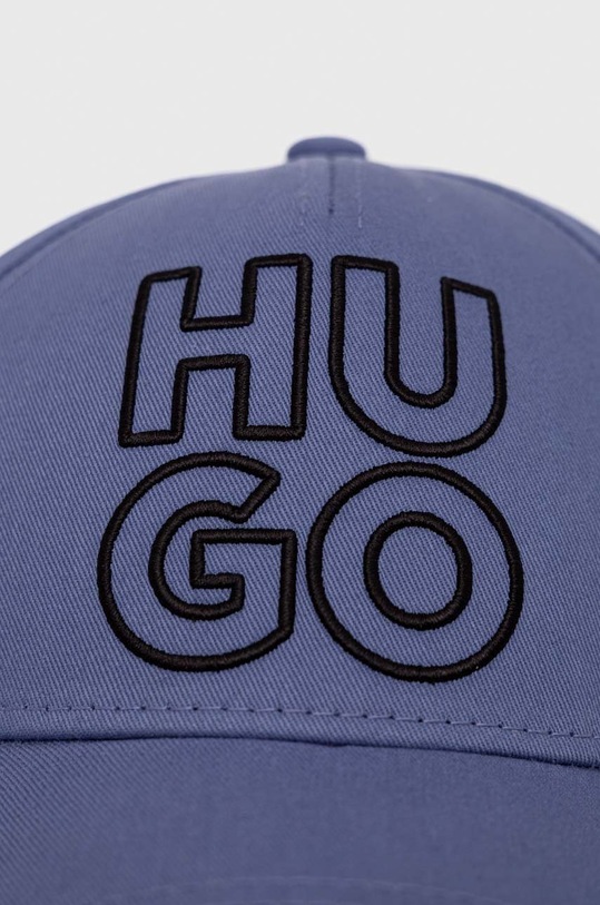 HUGO czapka z daszkiem bawełniana 50484563 fioletowy SS23