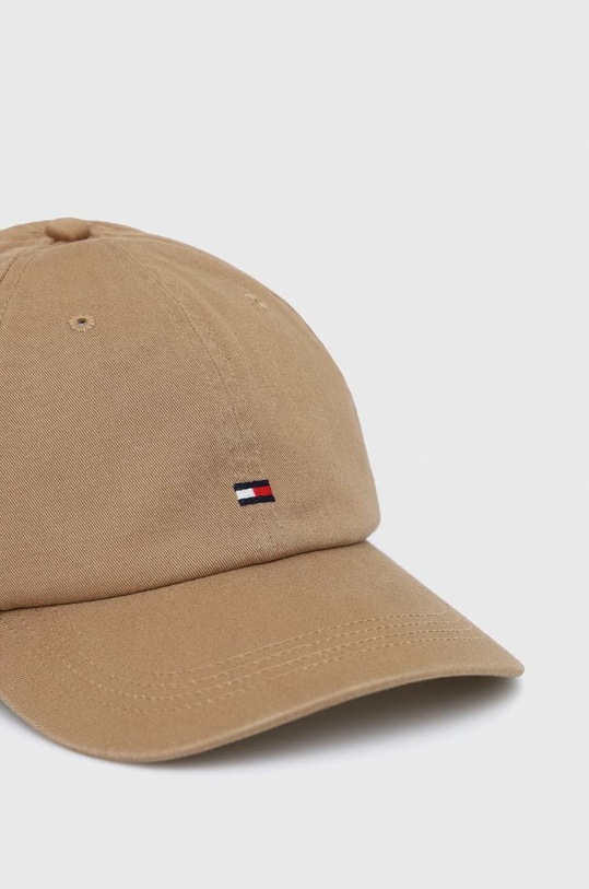 Βαμβακερό καπέλο του μπέιζμπολ Tommy Hilfiger AM0AM10530.PPYX μπεζ SS23